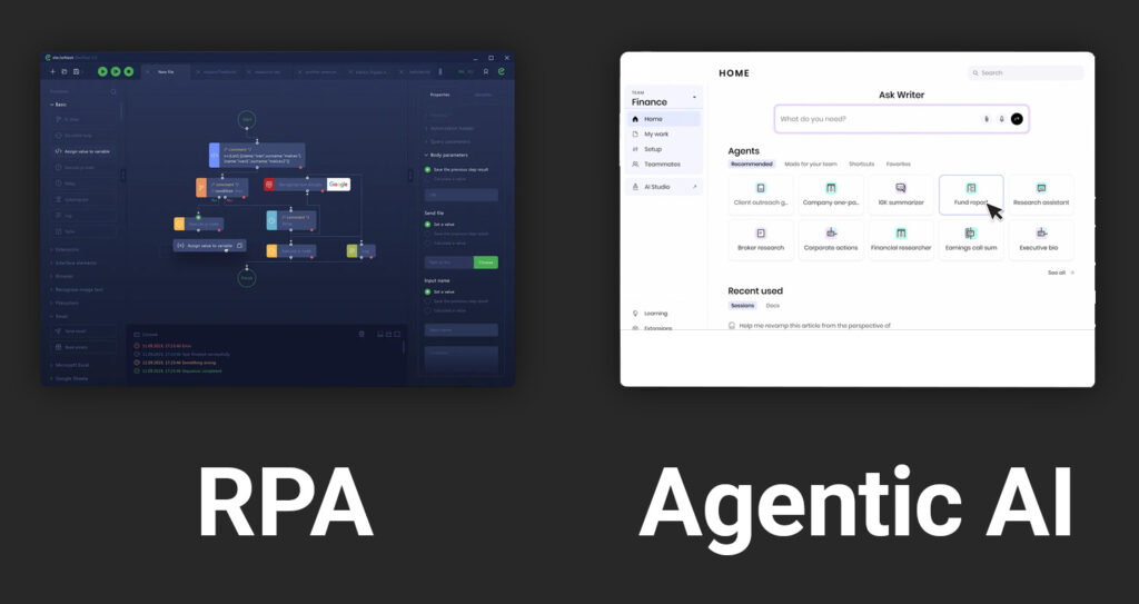 RPA vs Agentic AI approach