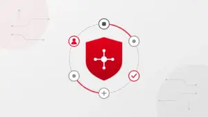 Secured AI process orchestration core surrounded by a governed ring of enterprise processes