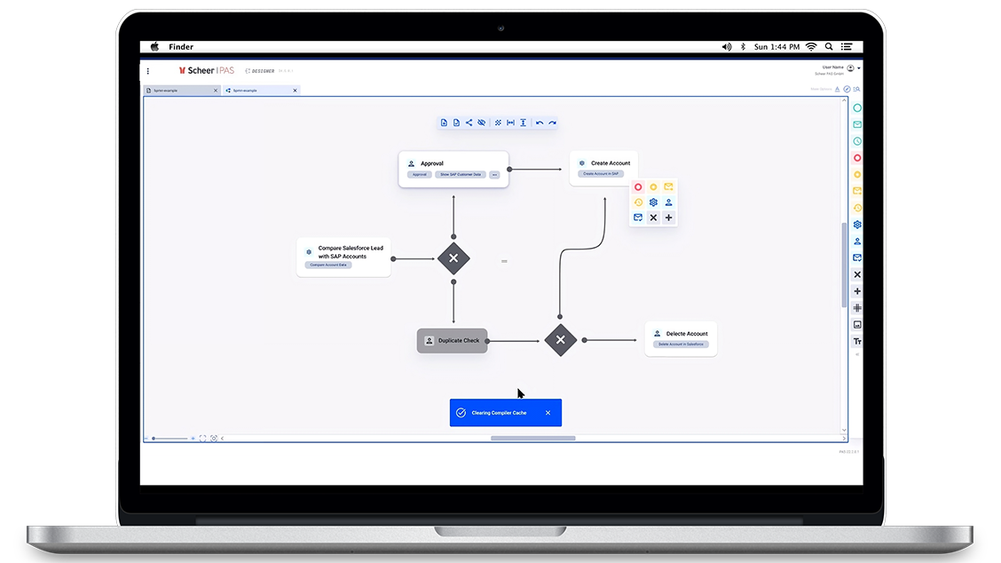 Scheer PAS Designer preview MacBook Process iPaaS Free Trial API Management