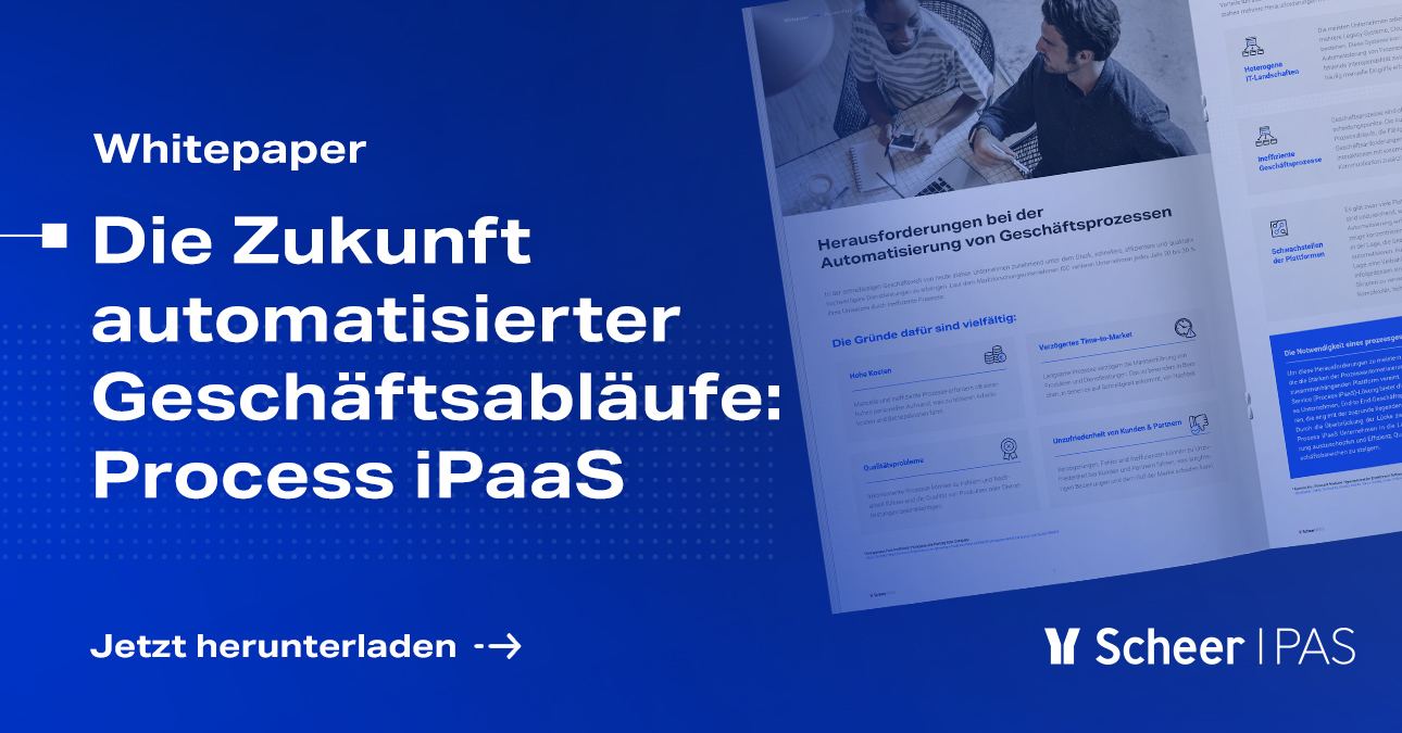 Scheer PAS Process iPaaS Whitepaper automation solution - Header